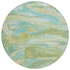 Piper Looms Chantille Abstract ACN2039 Green Machine Washable Area Rug Round Main Image