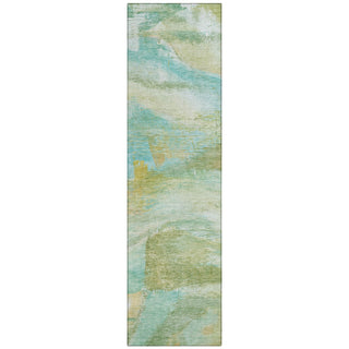 Piper Looms Chantille Abstract ACN2039 Green Machine Washable Area Rug Runner Main Image
