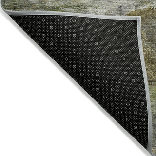 Piper Looms Chantille Abstract ACN2039 Olive Machine Washable Area Rug Backing Image