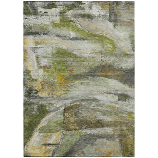 Piper Looms Chantille Abstract ACN2039 Olive Machine Washable Area Rug main image