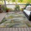 Piper Looms Chantille Abstract ACN2039 Olive Machine Washable Area Rug Outdoor Lifestyle Image Feature