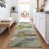 Piper Looms Chantille Abstract ACN2039 Olive Machine Washable Area Rug Runner Lifestyle Image Feature