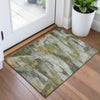 Piper Looms Chantille Abstract ACN2039 Olive Machine Washable Area Rug Scatter Lifestyle Image Feature