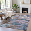Piper Looms Chantille Abstract ACN2040 Mocha Machine Washable Area Rug Lifestyle Image Feature