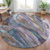 Piper Looms Chantille Abstract ACN2040 Mocha Machine Washable Area Rug Round Lifestyle Image Feature