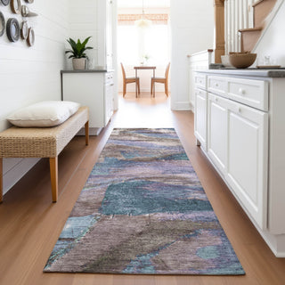 Piper Looms Chantille Abstract ACN2040 Mocha Machine Washable Area Rug Runner Lifestyle Image Feature