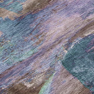 Piper Looms Chantille Abstract ACN2040 Mocha Machine Washable Area Rug Swatch Image