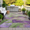 Piper Looms Chantille Abstract ACN2040 Purple Machine Washable Area Rug Outdoor Lifestyle Image Feature