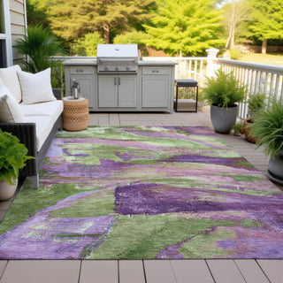 Piper Looms Chantille Abstract ACN2040 Purple Machine Washable Area Rug Outdoor Lifestyle Image Feature