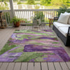Piper Looms Chantille Abstract ACN2040 Purple Machine Washable Area Rug Outdoor Lifestyle Image Feature