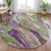 Piper Looms Chantille Abstract ACN2040 Purple Machine Washable Area Rug Round Lifestyle Image Feature