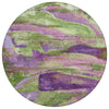 Piper Looms Chantille Abstract ACN2040 Purple Machine Washable Area Rug Round Main Image