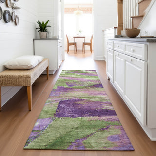 Piper Looms Chantille Abstract ACN2040 Purple Machine Washable Area Rug Runner Lifestyle Image Feature
