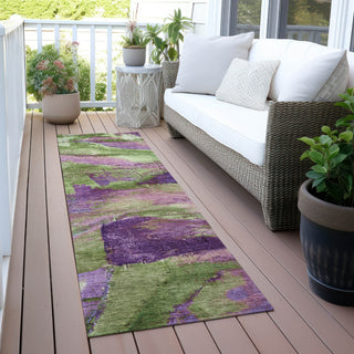Piper Looms Chantille Abstract ACN2040 Purple Machine Washable Area Rug Runner Outdoor Lifestyle Image Feature