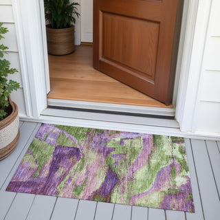 Piper Looms Chantille Abstract ACN2040 Purple Machine Washable Area Rug Scatter Outdoor Lifestyle Image Feature