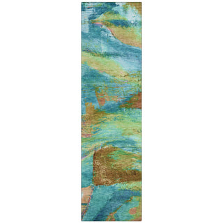 Piper Looms Chantille Abstract ACN2040 Teal Machine Washable Area Rug Runner Main Image