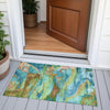 Piper Looms Chantille Abstract ACN2040 Teal Machine Washable Area Rug Scatter Outdoor Lifestyle Image Feature