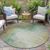 Piper Looms Chantille Abstract ACN2041 Aloe Machine Washable Area Rug Round Outdoor Lifestyle Image Feature