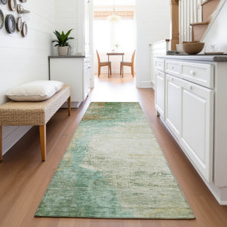 Piper Looms Chantille Abstract ACN2041 Aloe Machine Washable Area Rug Runner Lifestyle Image Feature