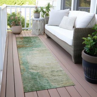 Piper Looms Chantille Abstract ACN2041 Aloe Machine Washable Area Rug Runner Outdoor Lifestyle Image Feature