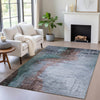 Piper Looms Chantille Abstract ACN2041 Blue Machine Washable Area Rug Lifestyle Image Feature