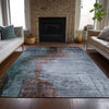 Piper Looms Chantille Abstract ACN2041 Blue Machine Washable Area Rug Lifestyle Image Feature