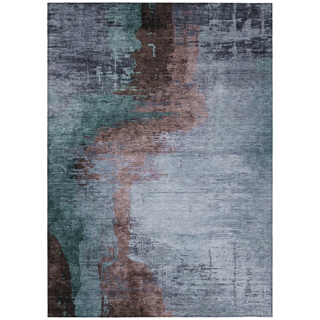 Piper Looms Chantille Abstract ACN2041 Blue Machine Washable Area Rug main image