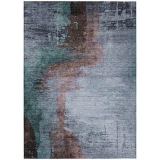 Piper Looms Chantille Abstract ACN2041 Blue Machine Washable Area Rug main image