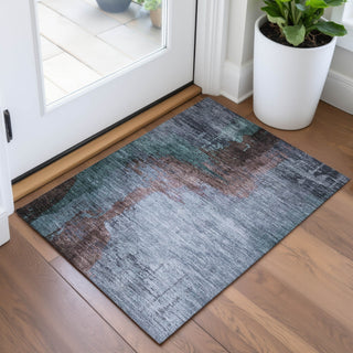 Piper Looms Chantille Abstract ACN2041 Blue Machine Washable Area Rug Scatter Lifestyle Image Feature