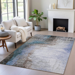 Piper Looms Chantille Abstract ACN2041 Brown Machine Washable Area Rug Lifestyle Image Feature