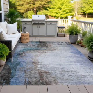 Piper Looms Chantille Abstract ACN2041 Brown Machine Washable Area Rug Outdoor Lifestyle Image Feature