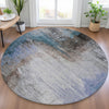 Piper Looms Chantille Abstract ACN2041 Brown Machine Washable Area Rug Round Lifestyle Image Feature