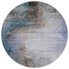 Piper Looms Chantille Abstract ACN2041 Brown Machine Washable Area Rug Round Main Image
