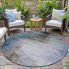 Piper Looms Chantille Abstract ACN2041 Brown Machine Washable Area Rug Round Outdoor Lifestyle Image Feature