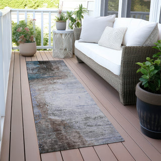 Piper Looms Chantille Abstract ACN2041 Brown Machine Washable Area Rug Runner Outdoor Lifestyle Image Feature