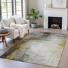 Piper Looms Chantille Abstract ACN2041 Chocolate Machine Washable Area Rug Lifestyle Image Feature
