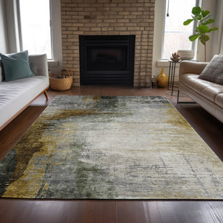 Piper Looms Chantille Abstract ACN2041 Chocolate Machine Washable Area Rug Lifestyle Image Feature