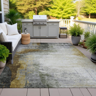 Piper Looms Chantille Abstract ACN2041 Chocolate Machine Washable Area Rug Outdoor Lifestyle Image Feature