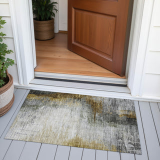 Piper Looms Chantille Abstract ACN2041 Chocolate Machine Washable Area Rug Scatter Outdoor Lifestyle Image Feature
