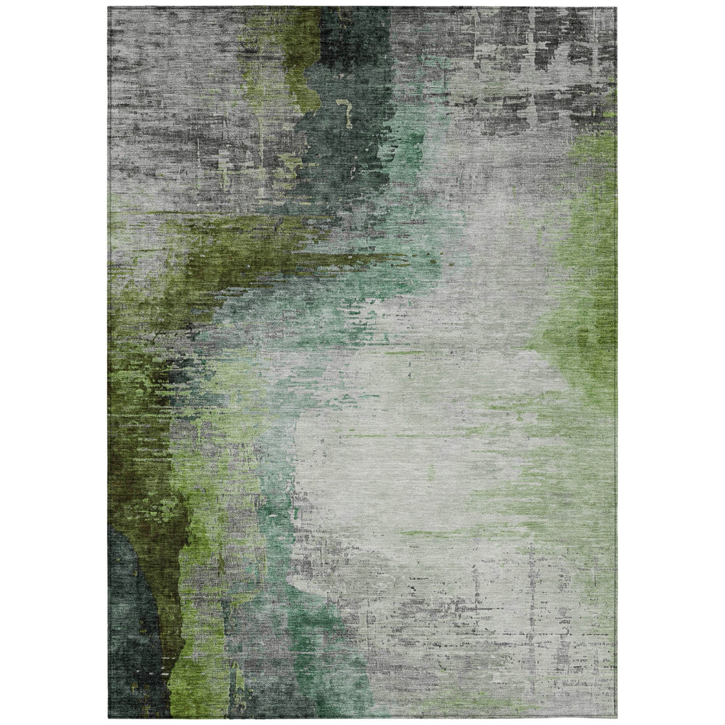 Piper Looms Chantille Abstract ACN2041 Green Machine Washable Area Rug main image