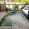 Piper Looms Chantille Abstract ACN2041 Green Machine Washable Area Rug Outdoor Lifestyle Image Feature