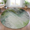 Piper Looms Chantille Abstract ACN2041 Green Machine Washable Area Rug Round Lifestyle Image Feature