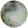 Piper Looms Chantille Abstract ACN2041 Green Machine Washable Area Rug Round Main Image