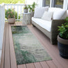 Piper Looms Chantille Abstract ACN2041 Green Machine Washable Area Rug Runner Outdoor Lifestyle Image Feature