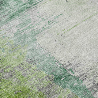 Piper Looms Chantille Abstract ACN2041 Green Machine Washable Area Rug Swatch Image