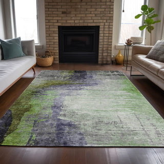 Piper Looms Chantille Abstract ACN2041 Plum Machine Washable Area Rug Lifestyle Image Feature