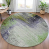 Piper Looms Chantille Abstract ACN2041 Plum Machine Washable Area Rug Round Lifestyle Image Feature