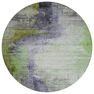 Piper Looms Chantille Abstract ACN2041 Plum Machine Washable Area Rug Round Main Image