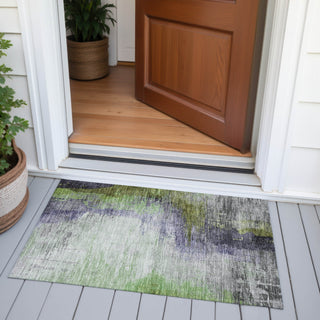 Piper Looms Chantille Abstract ACN2041 Plum Machine Washable Area Rug Scatter Outdoor Lifestyle Image Feature