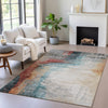 Piper Looms Chantille Abstract ACN2041 Teal Machine Washable Area Rug Lifestyle Image Feature
